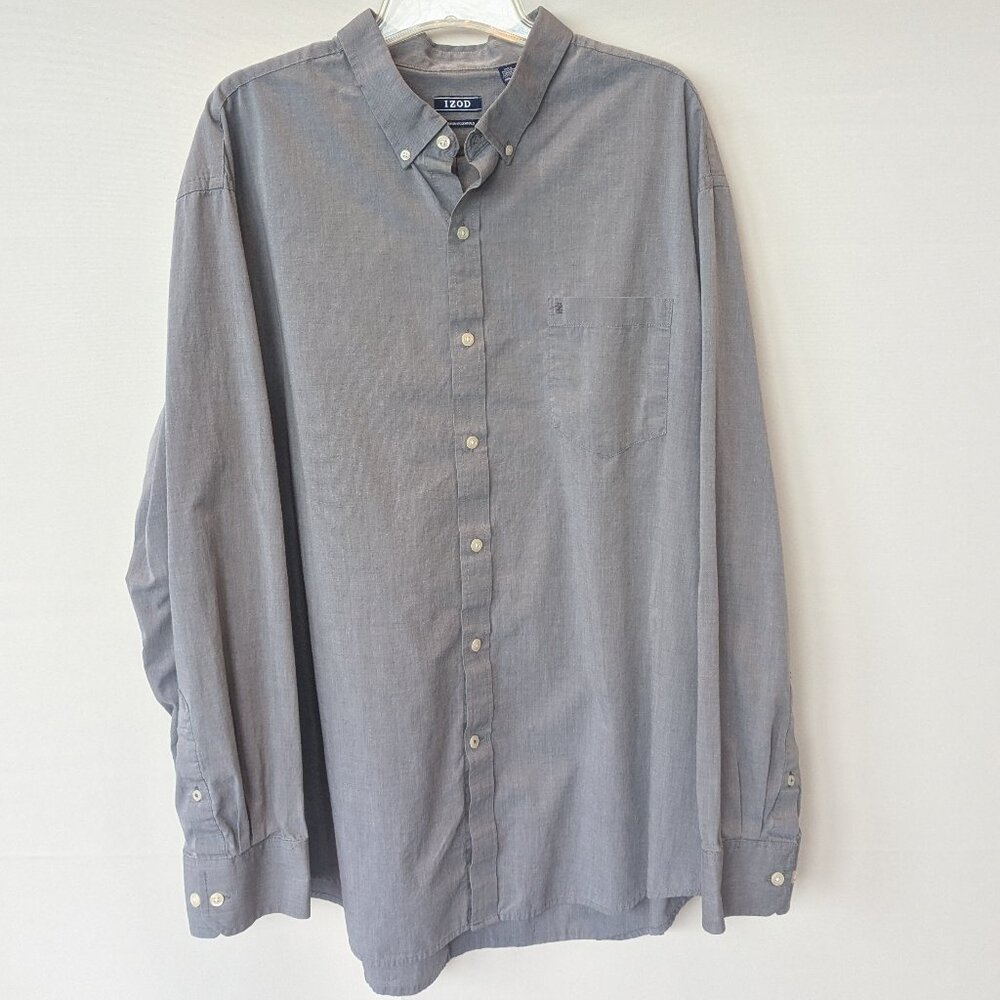 IZOD Gray Long Sleeve Button Up Shirt